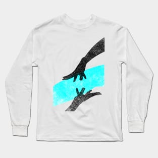 Inner Peace Hands Holding Amethyst Ilusration tshirt print Long Sleeve T-Shirt